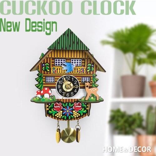 3D Cartoon Cuckoo Wall Hanging Swing Quartz Clock Rocking Clock Cartoon Wall Clock Children Room Decor Home Kids Room Decoration