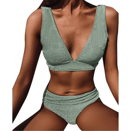 New Sexy Bikini 2021 Women Swimsuit Sexy Solid Push Up Bikini Set Brazilian Bathing Suit Swimwear Two Piece Beach Micro Bikini