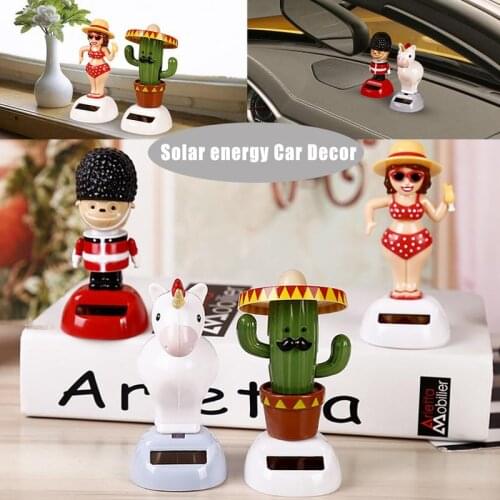 New Car-styling New Cartoon Animal Solar Car Doll Ornament Decoration Head Shaking Automobile Car Interior