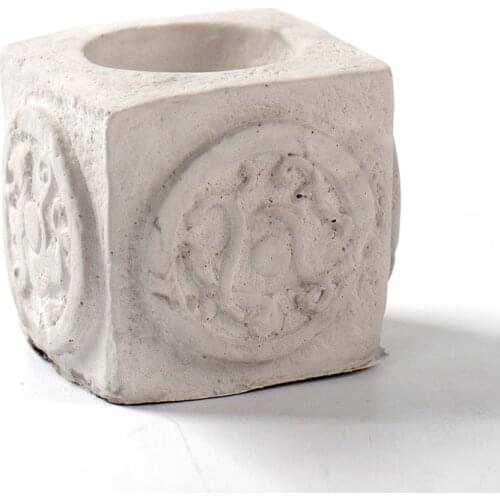 Candlestick Concrete Molds Square Classical Chinese Style Decoration Candle Holder Silicone Cement Mould