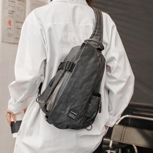 New Fashion Casual Mens Chest Bag Waterproof Leather PU Shoulder Crossbody Bags Male Outdoor Travel Bag Pack Sac poitrine homme
