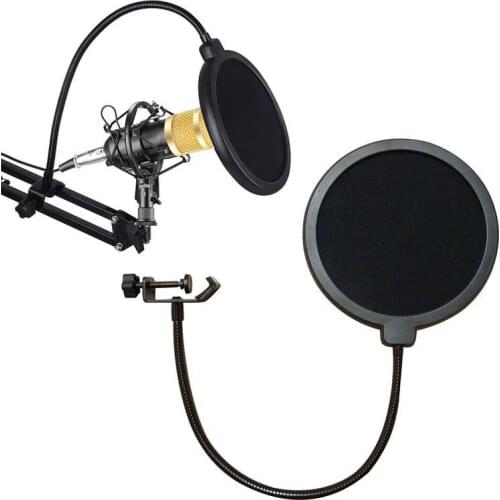 Durable Double Layer Windscreen Studio Microphone Flexible Wind Screen Mask Mic Pop Filter Bilayer Shield for Speaking Recording