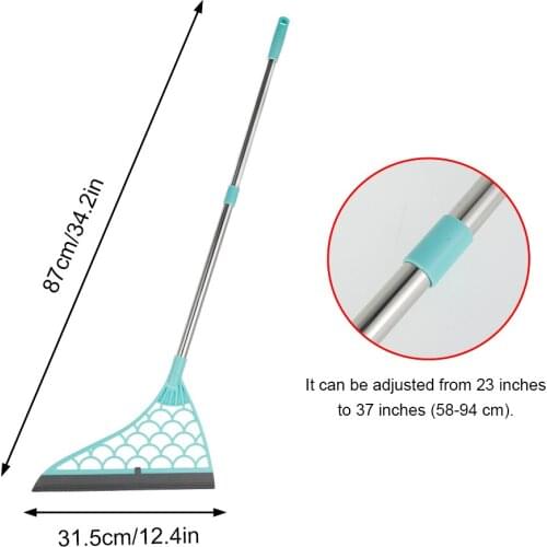 Rubber Broom Hand Push Sweeper Magic Broom Floor Wiper Squeegee for Floor Cleaning Floor Squeegee Sweeping Brush Pet Hair Broom