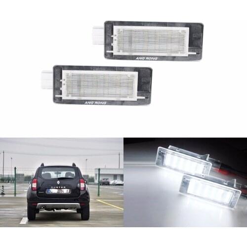 ANGRONG LED Licence Number Plate Light For Renault Laguna Scenic MK2 MK3 Espace MK4 Fluence
