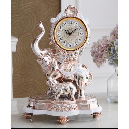 Factory outlets Sculpturer European floor clock Sheng living room Home decoration creative elephant ornament villa vertical mute