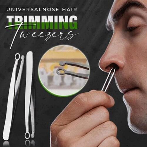 Universal Nose Hair Trimming Tweezers Round Tip Eyebrow Tweezer Beauty Clip Perfectly Steel Nose Hair Removal Tweezers