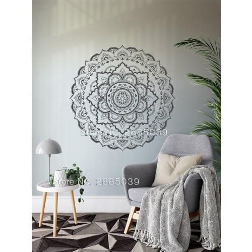 Vinyl Mandala Wall Sticker For Living Room Sofa background Wall Decor Murals Bohemian Style Spheres Wall Decal Meditation LC1778