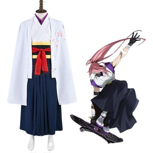 Japanese Anime SK8 the InfInIty Cherry blossom Cosplay Cloak Tops Pants Kimono Wig Sets SK Eight Cherry blossom Hair Halloween