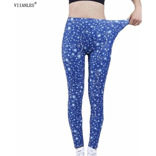 VIIANLES Women Hip Hop Print High Waist Leggings Workout Skinny Leggins Sports Running Gym Fitness Stretch Long Trousers Bottoms