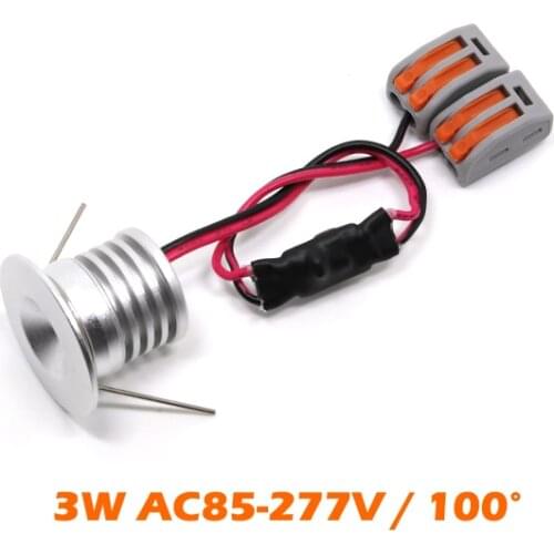 12pcs/lot 3W Round LED Spot Light AC85-277V Mini Cabinet LED Spotlights with CE Driver Cutout D23mm Free Shipping