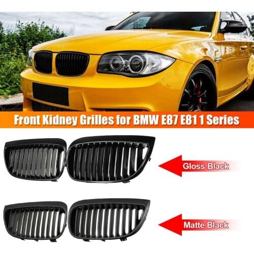 2X Car Front Sport Kidney Grill Grilles For BMW E87 E81 1 Series 2004 2005 2006 2007 Racing Grills Gloss matt black Accessori