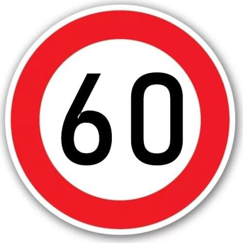 A-0074# Speed Limit (60 km), Ø 16 cm Self-adhesive Decal Car Sticker Waterproof Auto Decors