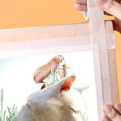 Watercolor Masking Adhesive Tape Painting Textured White Tool Cover Glue Supplies Paper Tap Art Wrinkle Leave Paper sketch T7H9