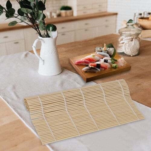 Bamboo Sushi Mat Reusable Rolling Mat DIY Onigiri Rice Roller Chicken Maker Cake Roll Pad Kitchen Gadgets Cooking Accessories