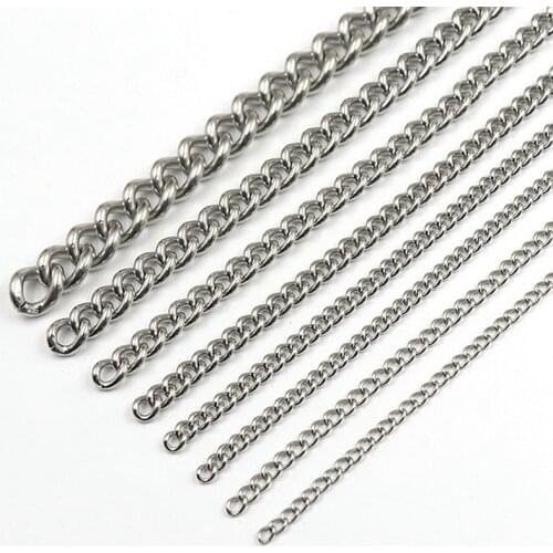 Stainless steel chain DIY necklace garment chains for bag, phone case, dog collar,jewelry bracelet diy decoration accessories