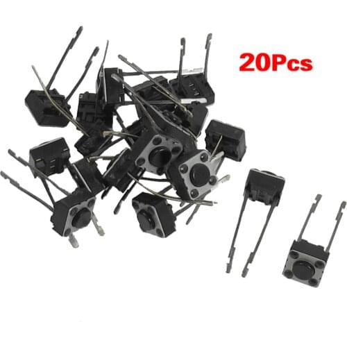 CNIM Hot 20 Pcs 6x6x4mm Momentary Tactile Push Button Switch 2 Pin DIP Through