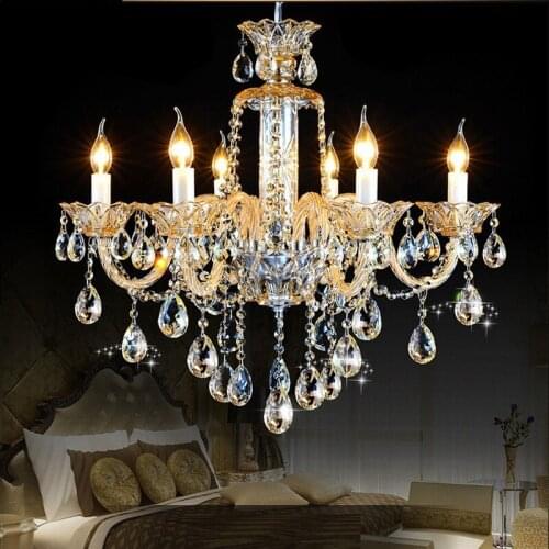 European style chandelier Modern chandelier crystal big living room hotel villa crystal chandeliers led hanging light candelabra