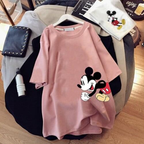 Disney Women T-Shirts Mickey Mouse Summer Short Sleeve O-neck Tops Harajuku New Fashion T-Shirts Tees Female Casual Clothes