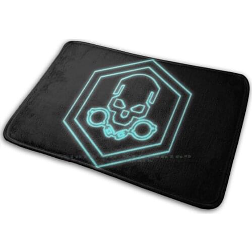 Icy Neon Gulag-Artwork Mat Rug Carpet Anti-Slip Bedroom Entrance Door Mat Warzone Gaming Gulag Gamer Battle Royale Warzone