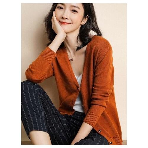 Cashmere Cardigan Sweaters Women Blouse Knitted Cashmere Cardigan Coat Sweater Blouse Solid Elastic Slim Female Casual S1983