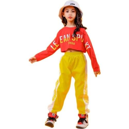 Stylish Girls Outfit Hip Hop Short Sweatshirt Tops Coats Harem Cargo Pants Suit Teens Girl Spring Autumn Street Jogger Child Set