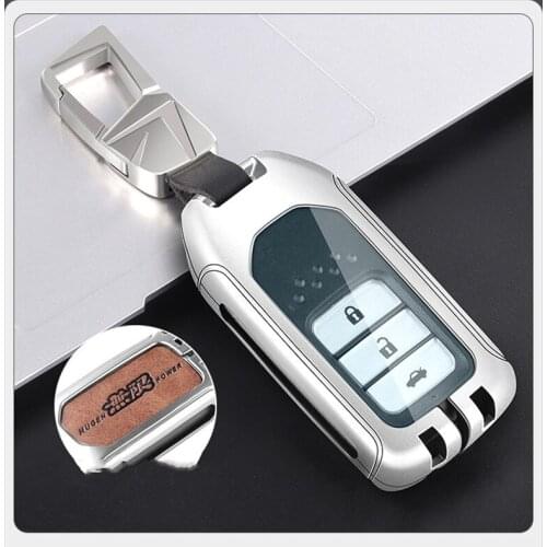 Leather+Zinc alloy Car Remote Key Cover Case Shell For Honda Civic City Accord CRV CR-V XR-V Odyssey Vezel Jade Crider
