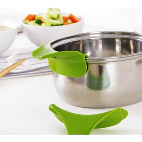 Cooking Down Soup Funnel Tools Pans Leakproof Kitchen Silicone Funnel Kitchen Tools Colors Random