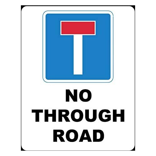Printed Metal Tin Sign Wall Hanging Decoration Painting Plaque Sign Props,No Through Road Dead End Road