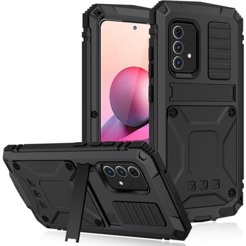 Full-Body Metal Protective Case for Samsung Galaxy S21 S20 Note 20 Ultra Plus A32 A52 A72 5G 4G Kickstand Armor Shockproof Cover