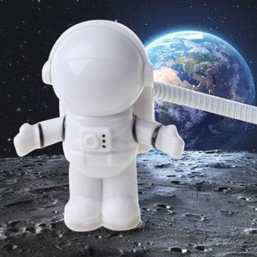 USB Astronaut Powered Mini LED White Night Light Lamp Bulb for Laptop PC Reading