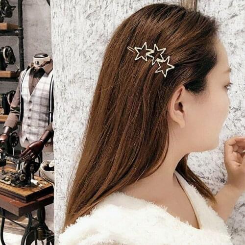 Fashion Geometric Acrylic Hair Clips Round Square Bow Shaped Gold Color Hair Pins for Women Girls Hair Accessories Jewelry