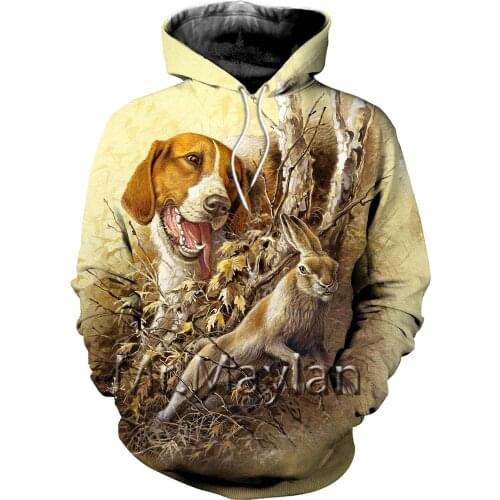 3D All Over Printed Hunting Dog Jacket Men/women Anime Hoodie Unisex Casual Streetwear Sweatshirt Pullover Sudadera Hombre QW67