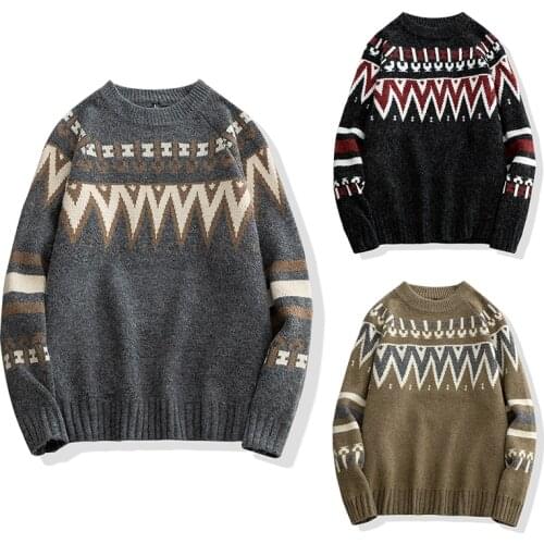 Men Autumn Streetwear Hip Hop Harajuku Fashion Thick O-Neck Sweater Men Winter Casual Warm High Quality Loose Sweater Pullover