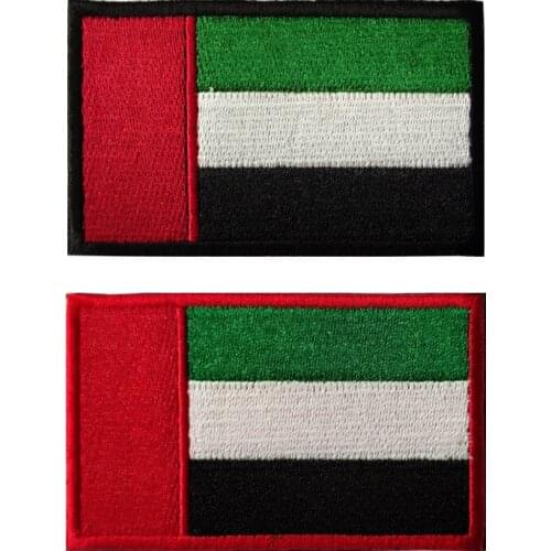 United Arab Emirates Flag Tactical Patch Army Badge Embroidery Velcro Chapter Custom Cloth Backpack Sticker Military Applique