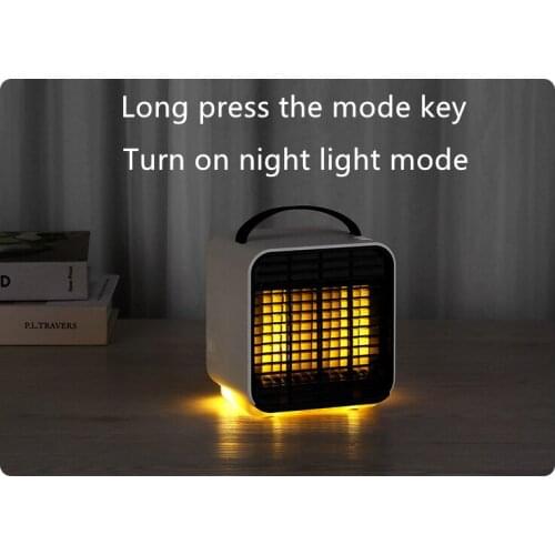NMT 014 USB Mini Negative Ion Air Conditioning Fan Three Speed Adjustment 2000 mAh Battery Night Light Home Small Desktop Fan