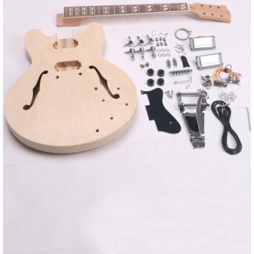 2021 New High Quality 6 Strings DIY Maple Electric Guitar Kits 335 Style Standard Mahogany Body Rosewood Fingerboard