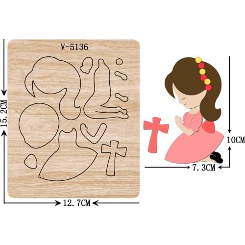 New girl wooden dies cutting dies for scrapbooking Multiple sizes V-5136