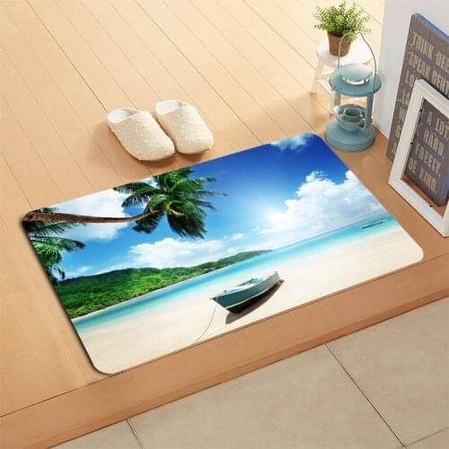 Custom Beach Doormat Floor/Bath/Kitchen/Beach Mat Flannel Sponge Fabric 3D Printed Shaggy Custom Decoration For Bedroom