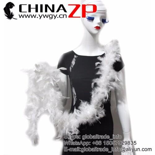 Retail and Wholesale from CHINAZP Factory 10 yards/lot Cheap 40G White Decoration Feather Chandelle Boa