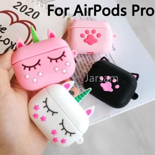 Cute Wireless Earphone Case For AirPods pro case Silicone Charging Headphones Case for Airpods pro Protective Cove