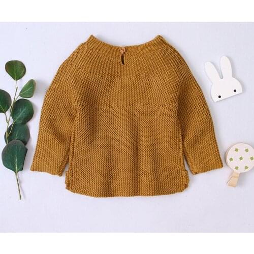 Baby Sweaters Fashion Solid Knitted Pullovers Kids Girls Boys Knitwear Tops Autumn Winter Newborn Bebes Clothes 0-2Y BC814