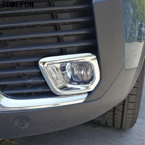 TOMEFON 2pcs For Peugeot 5008 2017 New ABS Chrome Front Head Fog Light Lamp Trim Cover Car styling