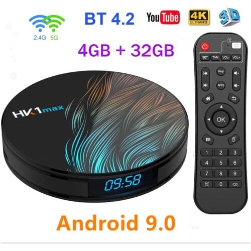 HK1 Max 4G 32G Android 9.0 TV Box Quad Core RK3328 64bit CPU USB3.0 2.4G 5G WIFI H.265 4K Miracast Set Top Box PK H96 MX10 X96