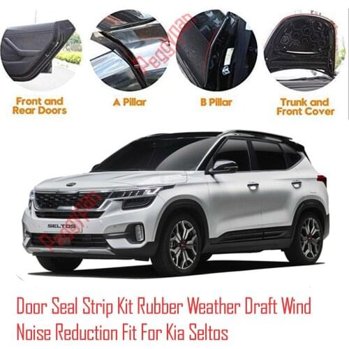 Door Seal Strip Kit Self Adhesive Window Engine Cover Soundproof Rubber Weather Draft Wind Noise Reduction Fit For Kia Seltos