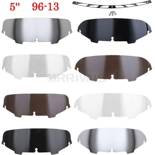 Motorcycle 5" Headlight Windshield Wind Deflector Windscreen For Harley Touring Electra Street Glide FLHX FLHT 1996-2013