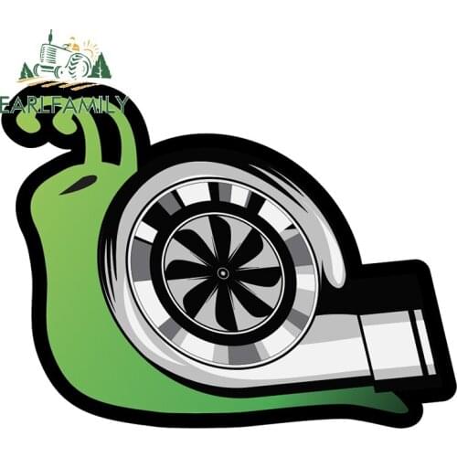 EARLFAMILY 13cm x 9.9cm for Snails Turbo Car Stickers Creative Vinyl Motorcycle Helmet Decals Waterproof Anime Car Goods