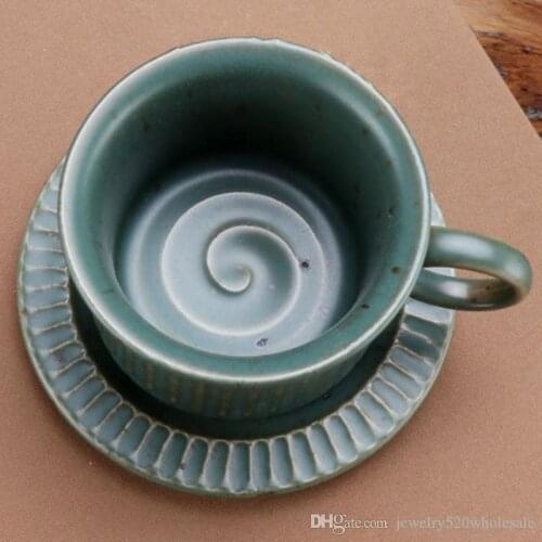 Vintage Tea Cup With Saucer Espresso Pottery Drinkware Office Milk Cup Kit Coarse Master Juice Tea Handle Mug