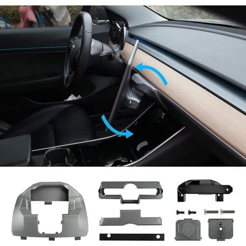 GPS Stand Navigation Screen Rotating Holder Left Right 30 Degree Swivel Mount Bracket for Tesla Model 3 Model Y DIY Refit Stents