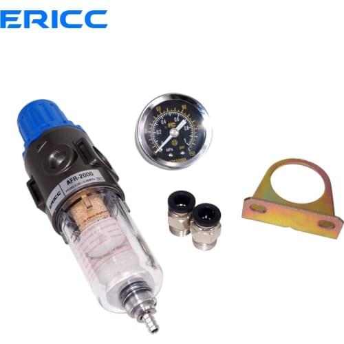 High quality AFR2000 Air Pressure Regulator Water Separator Trap Filter Airbrush Compressor 1/4" Pressure-relief valve
