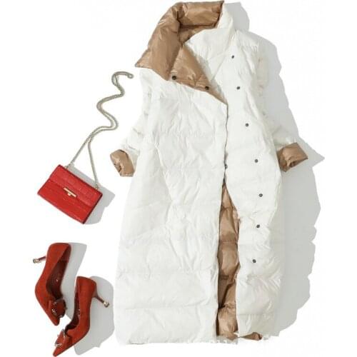 Winter 2020 Woman White Duck Down Coat Thicken Outerwear Female Long Sleeve Casual Ultra Light Warm Padded Down Parkas